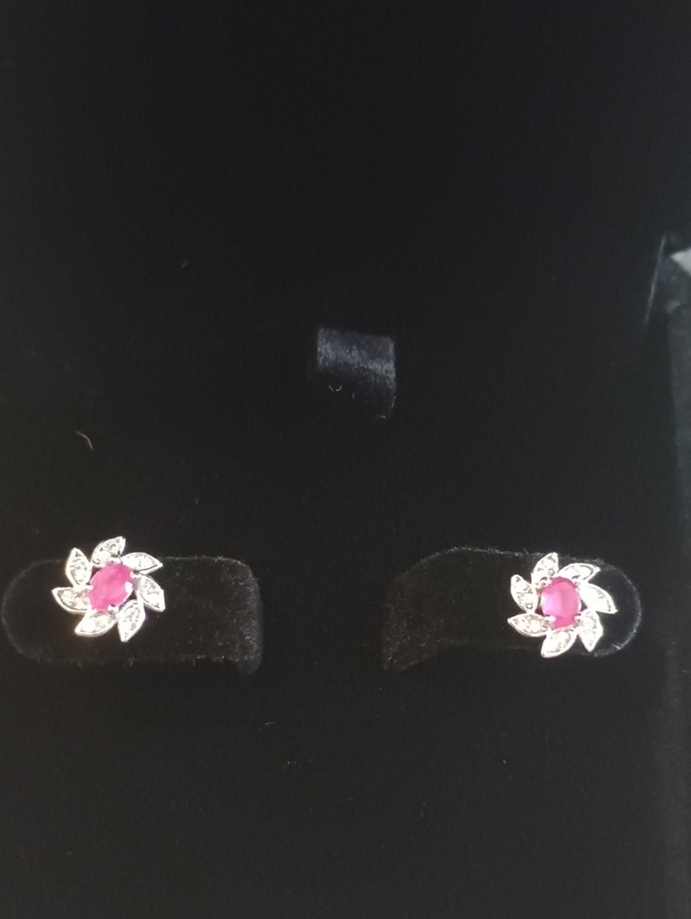 New Genuine Ruby and Silver Earrings - Picture 3 of 3